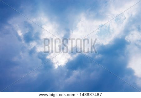 Blur clouds on the sky with sun light