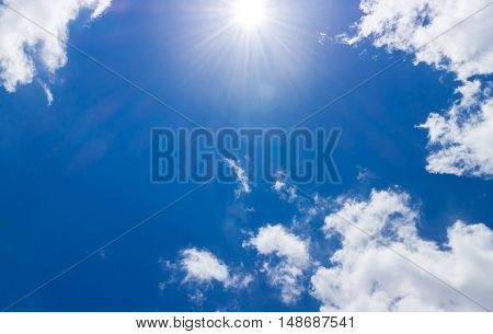 Blur clouds on the sky with sun light