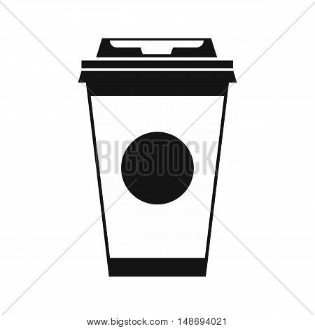 Paper coffee cup icon in simple style on a white background vector illustration