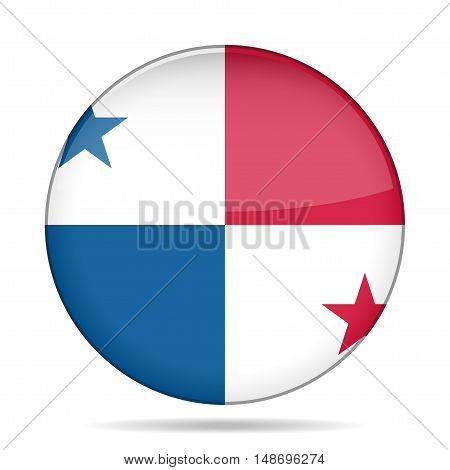 button with shadow - national flag, blue and red stars