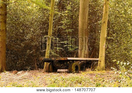 Old Abandond Trailer Left In The Woods