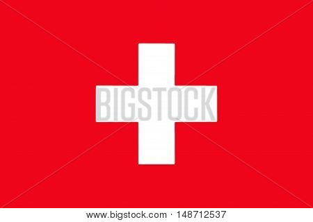 Switzerland National Flag Red Background With White Cross