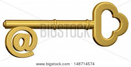 Key 3D gold @ internet cloud storage