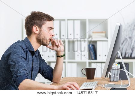 Man Looking For Solution