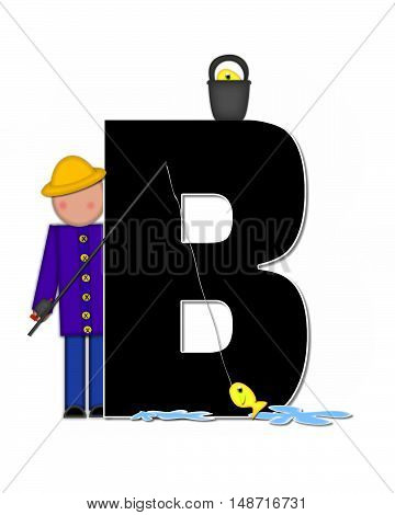 Alphabet Children Gone Fishing B