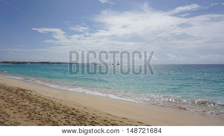 exotic natural beach on sal island in kape verde
