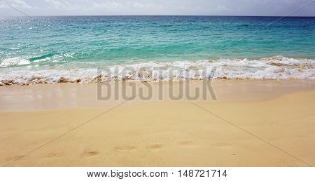 exotic natural beach on sal island in kape verde
