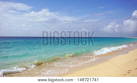 exotic natural beach on sal island on kape verde