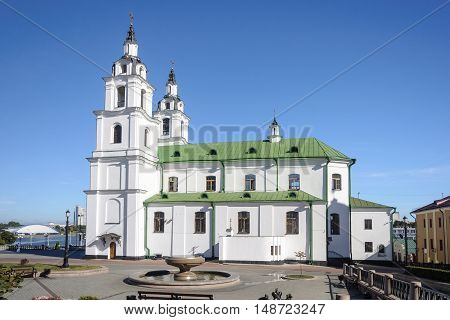 Side view of Cathedral of the Descent of the Holy Spirit in Minsk Belarus