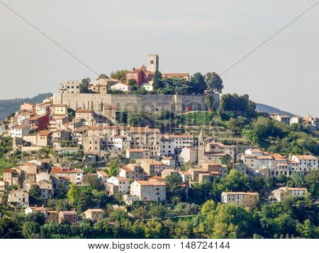 Motovun an historic hill town in the Istrian Peninsula of Croatia.
