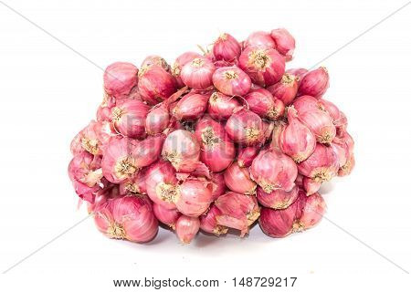 The shallots isolated on a white background.