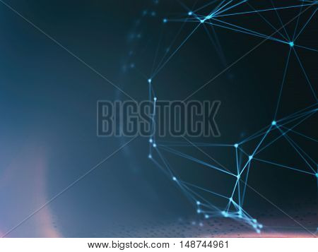 Futuristic virtual technology background, Fiber virtual optic cables, fibre connection, telecomunications concept, digitally generated image.
