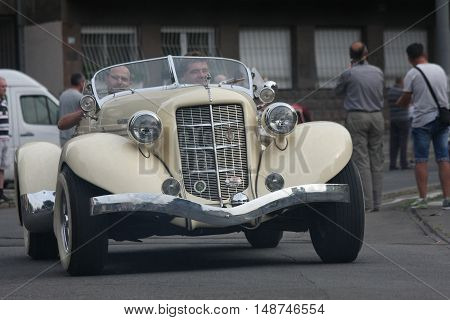 BELGRADE,SERBIA - SEPTEMBER 10 ,2016: Oldtimer at the commercial race of old cars in memory of formula 1 race held on the same place in 1939 two days after the beginning of Second World War when the famous Italian driver Tazio Nuvolari won