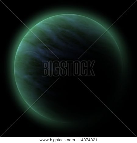 科幻星球上图中，计算机呈现图形