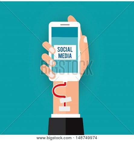 Social addict.Vector illustration business social media concept.