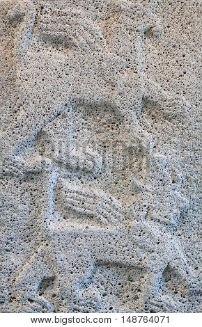 Ancient stone bas-relief with Lions late Hittite period (Aramaean 8th Cent. B.C.)