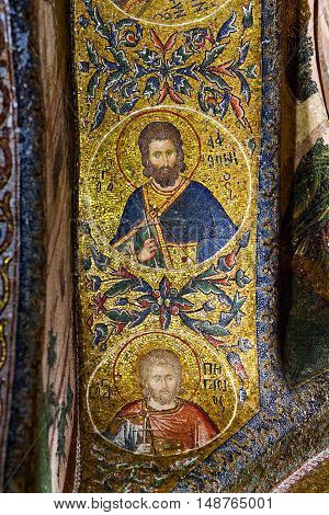 ISTANBUL, TURKEY - OCTOBER 31, 2015: Ancient mosaic in the Church of the Holy Saviour in Chora.