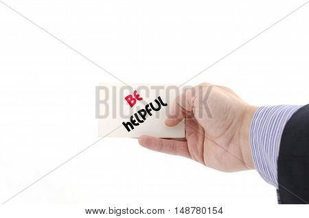 Be helpful text concept isolated over white background
