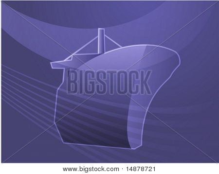 Illustration af en skib, fragt båd eller ocean liner viser naval transport
