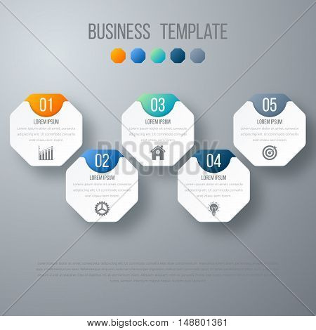 Vector illustration infographics five options. Stock vector