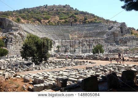Famous ancient city of Ephesus amphi theatre