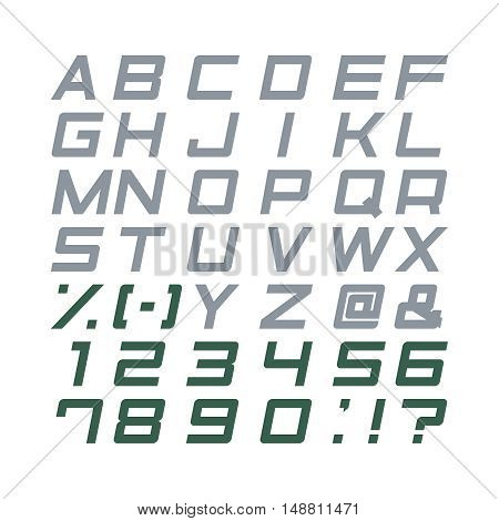 Alphabet Set abc punctuation marks isolated font