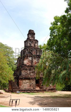 The Satmahal Prasada in Polonnaruwa Sri Lanka