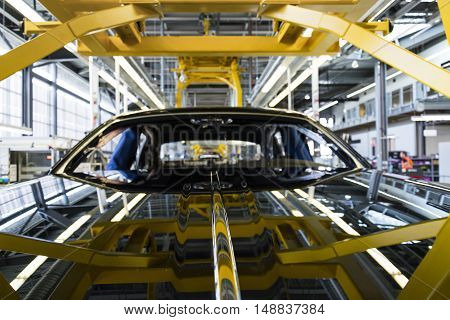 Westhampnett, United Kingdom - August 11: Rolls-royce Cars Stand On Production Line In Goodwood Fact