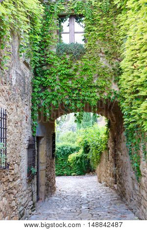 Peratallada, medieval town in Catalunya, Spain in September