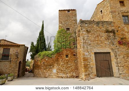 Peratallada, medieval town in Catalunya, Spain in September