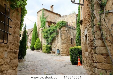Peratallada, medieval town in Catalunya, Spain in September