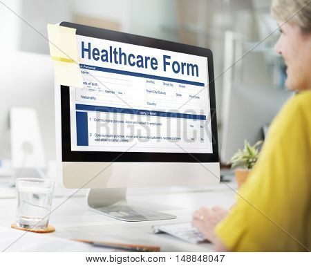 Heathcare Form Insurance Application Concept
