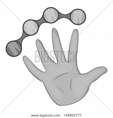 Knuckles with hand icon in black monochrome style isolated on white background. Tool symbol vector illustration
