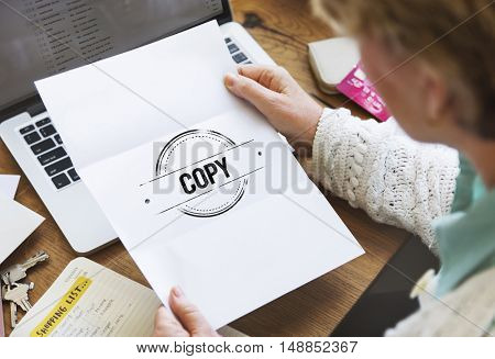 Copy Duplicate Print Scan Transcript Counterfoil Concept