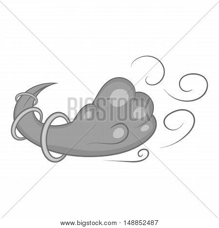 Snow storm icon in black monochrome style isolated on white background. Weather symbol vector illustration