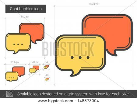 Chat bubbles vector line icon isolated on white background. Chat bubbles line icon for infographic, website or app. Scalable icon designed on a grid system.