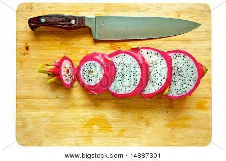 Freesh Sliced The Dragon Fruit.