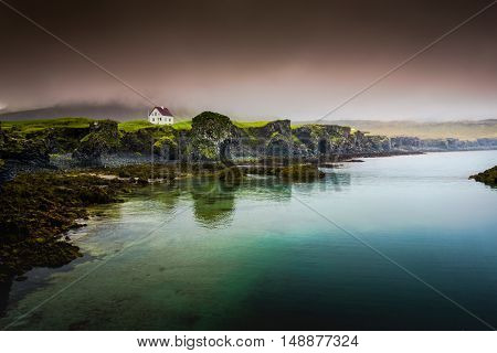 The beautiful view of Arnarstapi in Iceland