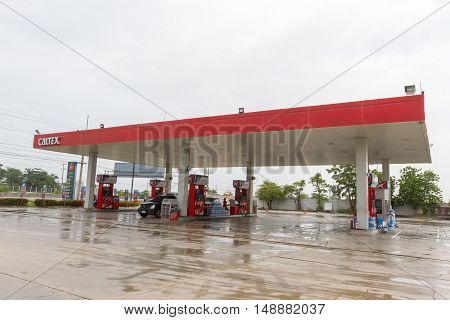BANGKOK,THAILAND - SEP 24: Caltex gas station on 24 September 2016 in Sukhothai province, Thailand. Ready to service 24 hours.