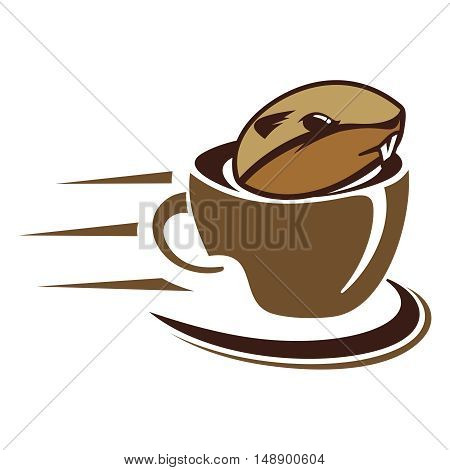 Gopher Coffee glass icon and symbol vector