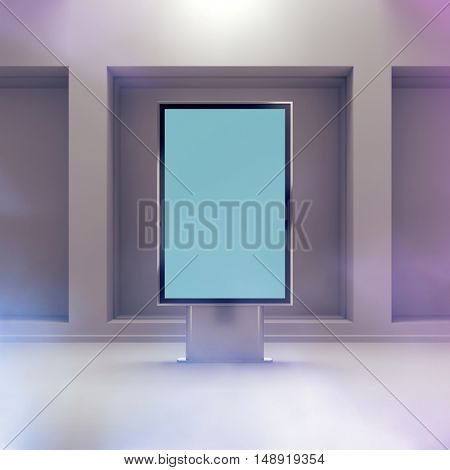 Street ad bannet mockup. 3D rendering
