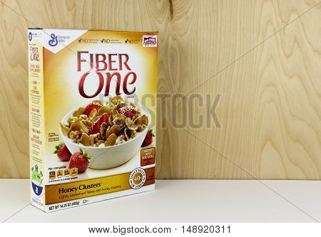 Spencer Wisconsin - September 26 2016 Box of General Mills Fiber One Cereal General Mills is an American based company founded in 1856