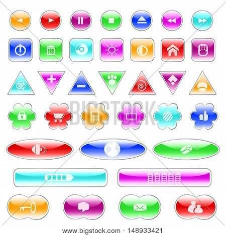 Vector web buttons - illustration, big set