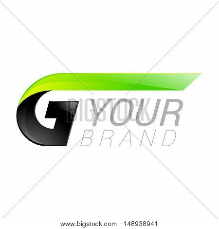 G letter black and green logo design Fast speed design template elements for application.