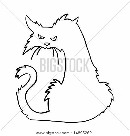 Very high quality original trendy  vector scary halloween cat outline