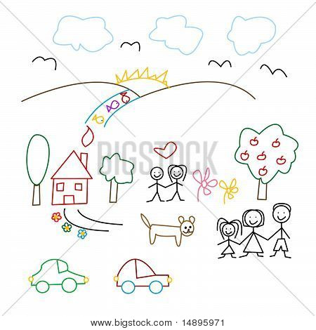 Disegno di bambini - seamless pattern