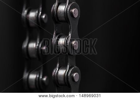 Metal Bicycle Chain. Closeup