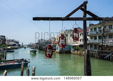 Tai O Fishing Village of Lantau Island in Hong Kong, China.