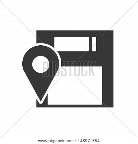 data diskette retro device with ubication pin icon silhouette. vector illustration