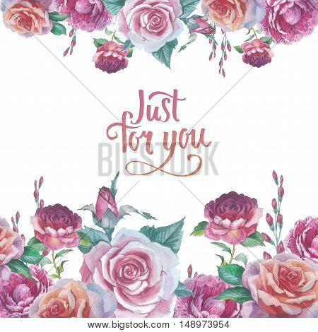 Wildflower rose flower frame in a watercolor style isolated. Full name of the plant: rose, platyrhodon, rosa. Aquarelle flower could be used for background, texture, pattern, frame or border.